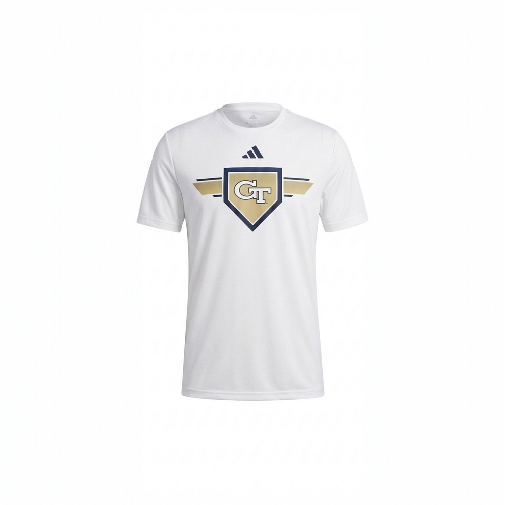 Georgia Tech Adidas White and Gold Graphic Tee